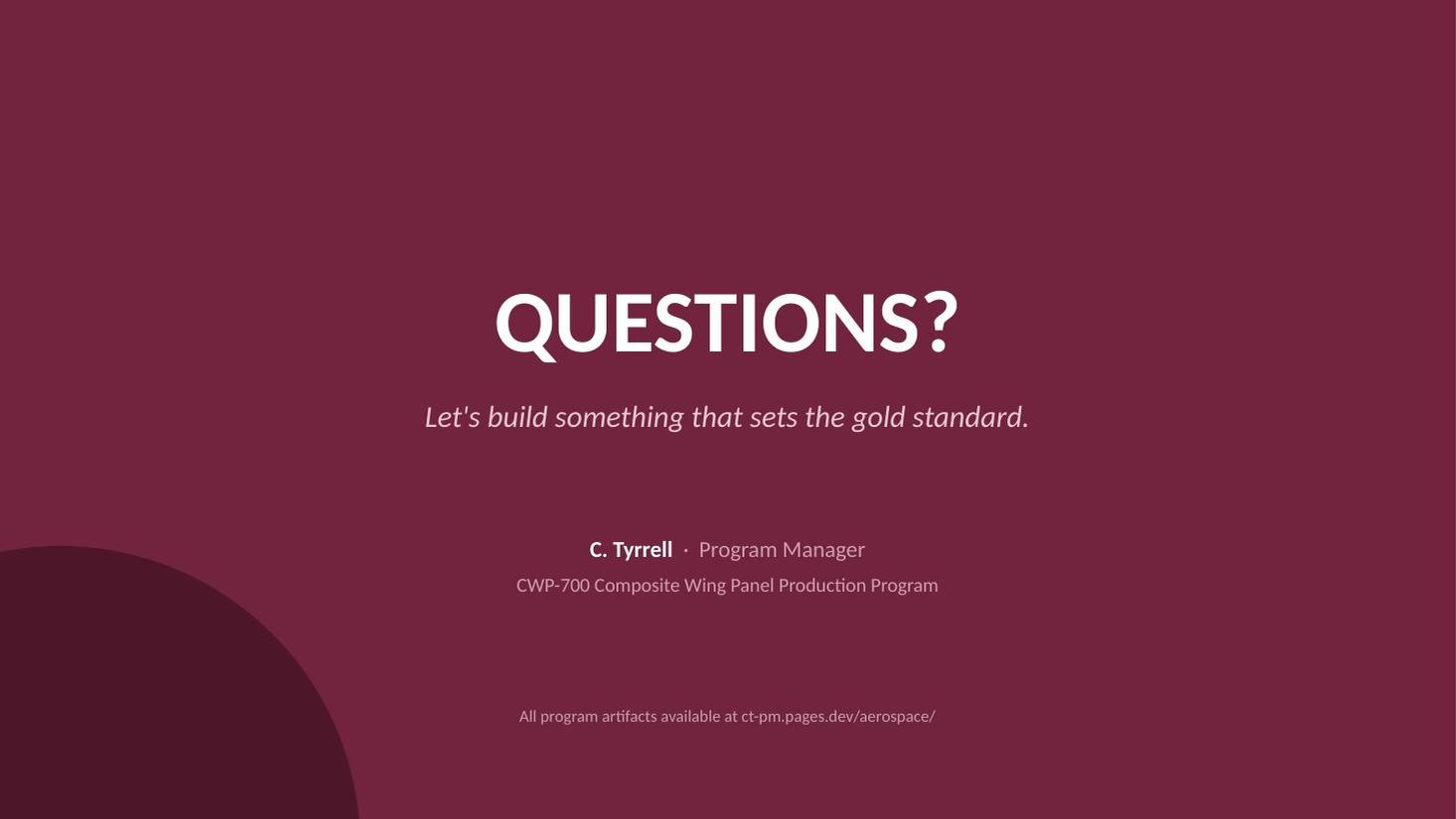 CWP-700 steering committee deck — slide 20 of 20