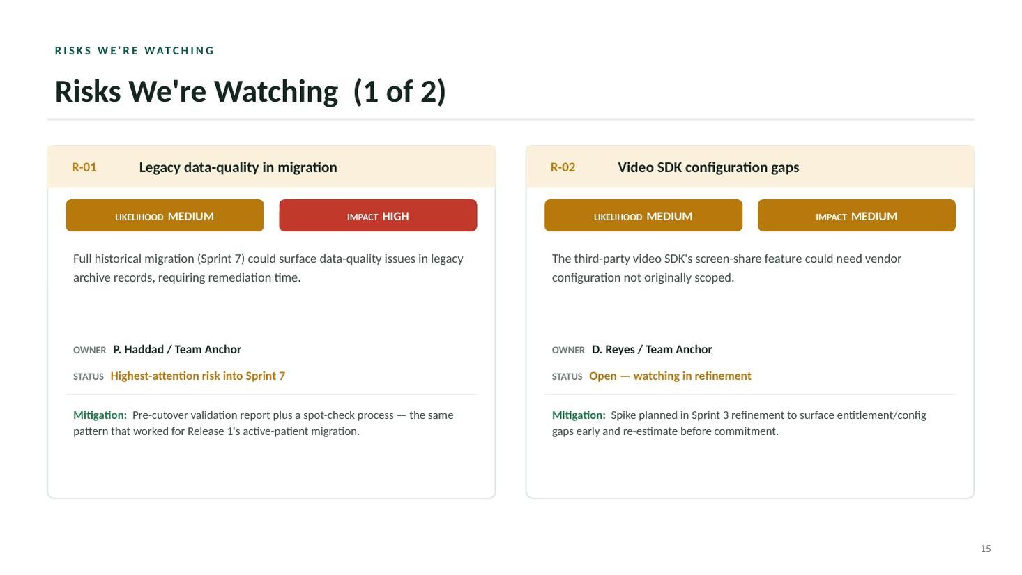 MedConnect Mobile kickoff deck — slide 15 of 19