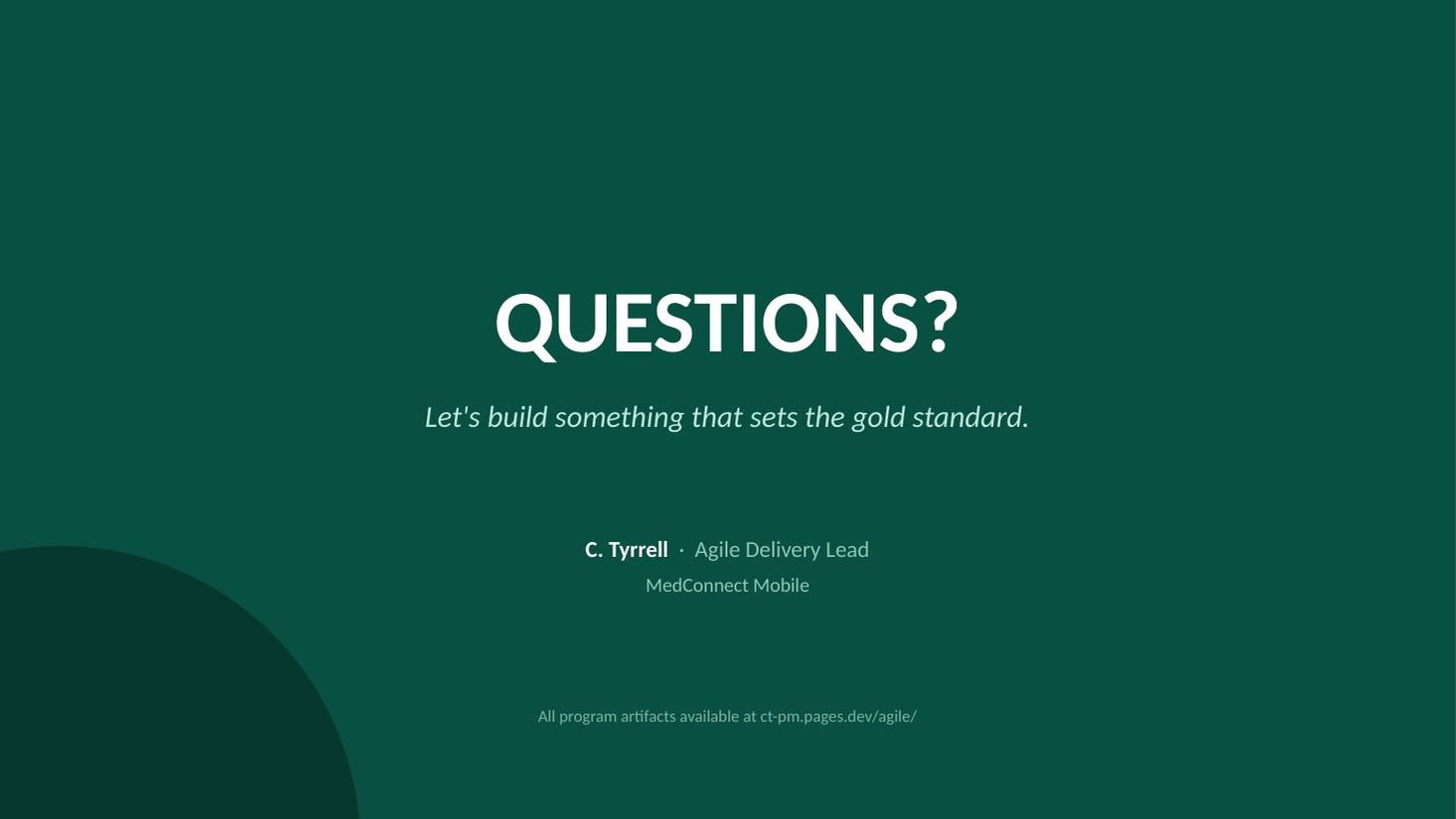 MedConnect Mobile kickoff deck — slide 19 of 19