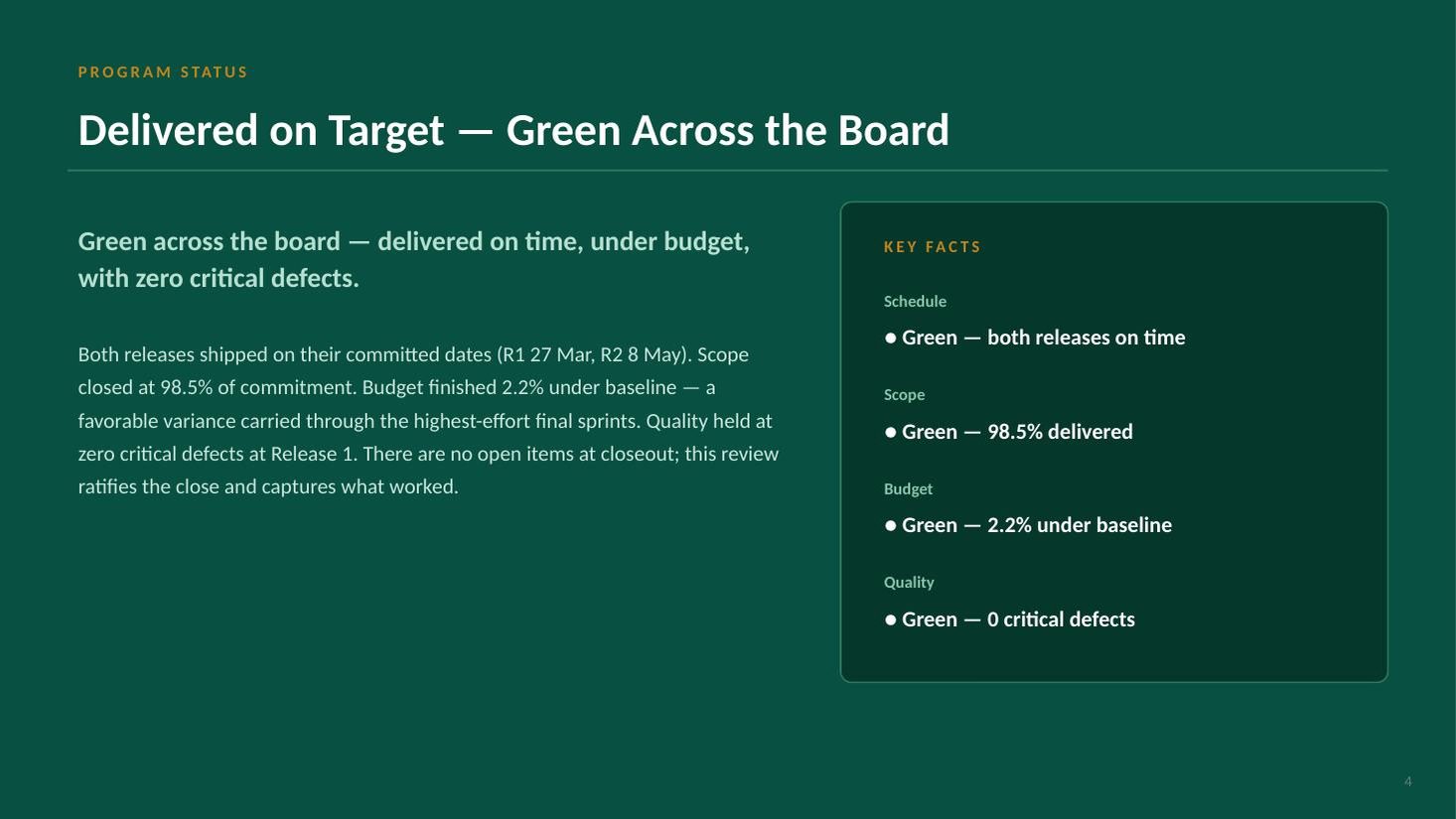 MedConnect Mobile closeout steering deck — slide 4 of 20