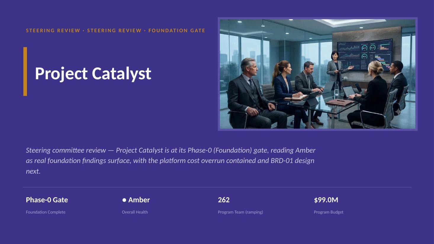 Project Catalyst steering committee deck — slide 1 of 20