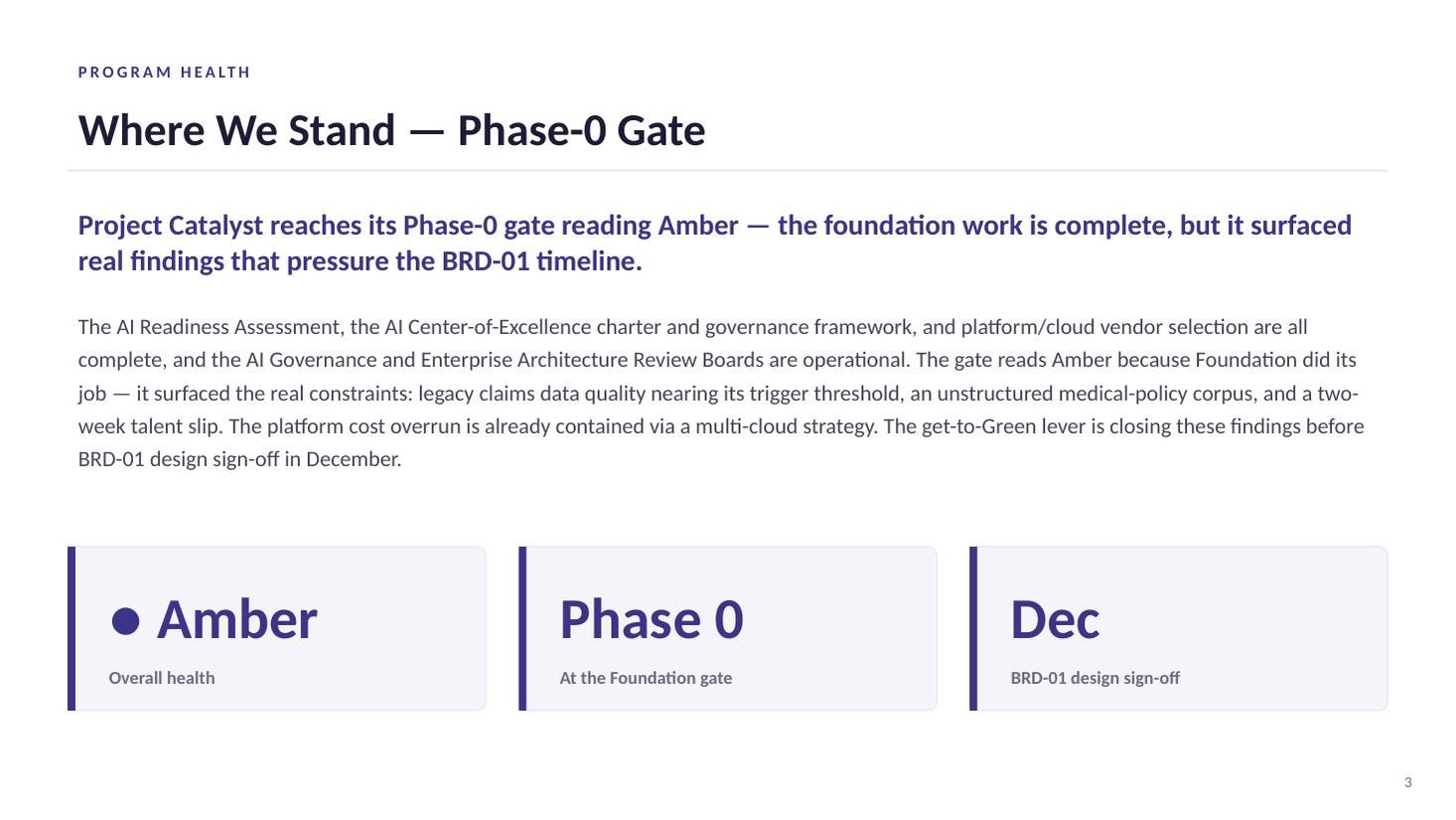 Project Catalyst steering committee deck — slide 3 of 20