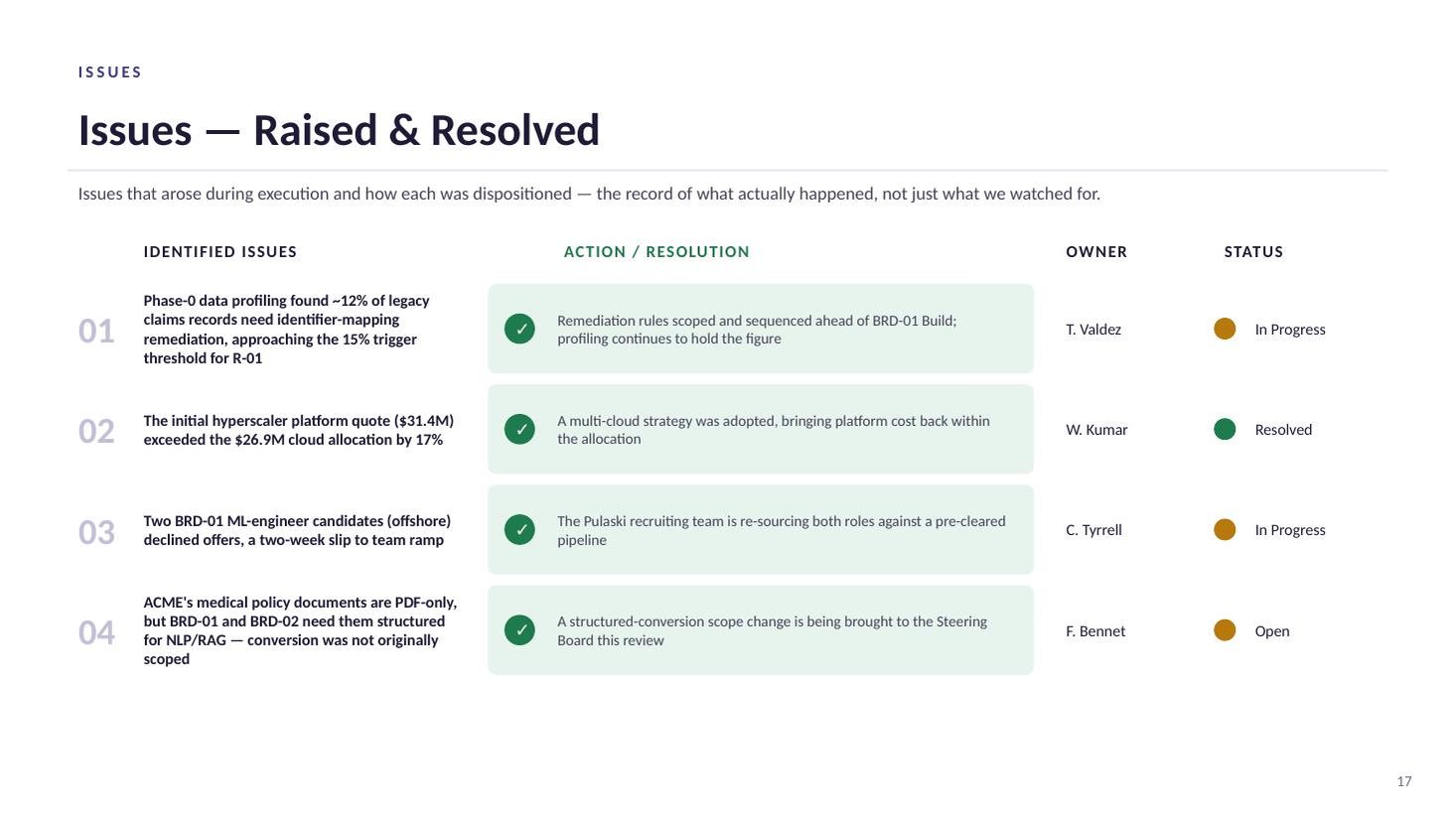 Project Catalyst steering committee deck — slide 17 of 20