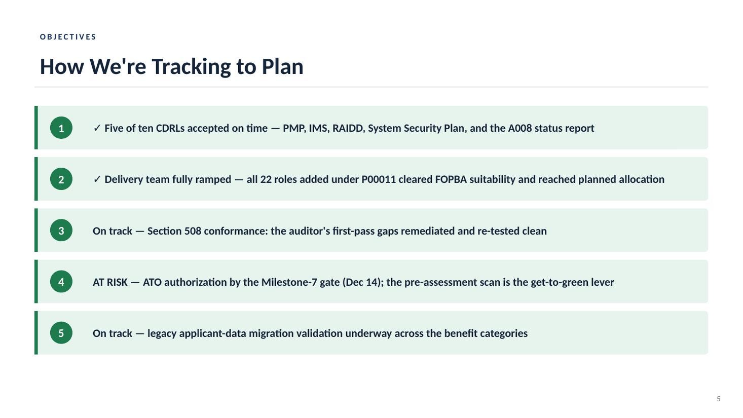 BenefitConnect steering committee deck — slide 5 of 20