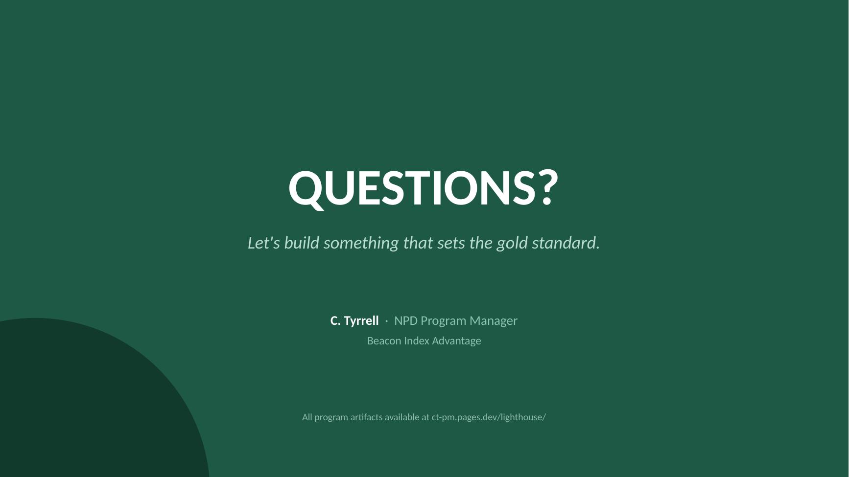 Beacon Index Advantage kickoff deck — slide 19 of 19