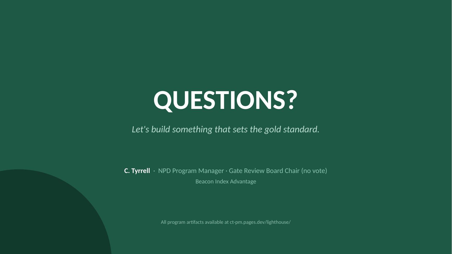 Beacon Index Advantage steering committee deck — slide 20 of 20