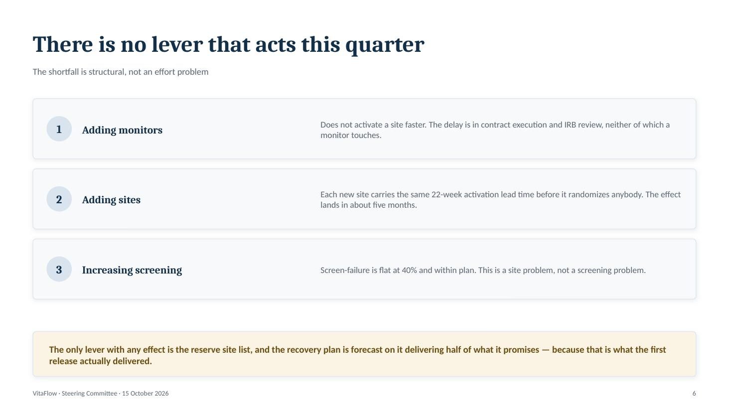 VitaFlow steering committee deck &mdash; slide 6 of 11